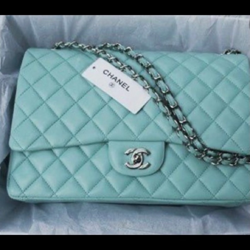 Chanel Tiffany Blue Medium Flap Lambskin